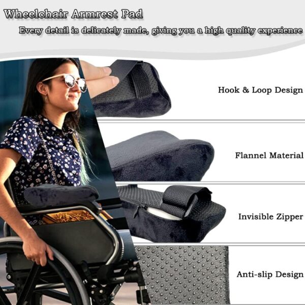 71404AAzoML._AC_SL1000_.jpg EDWERD Almofada de apoio de braço para cadeira de rodas para idosos - Bandeja de almofada de cotovelo de scooter de mobilidade, almofada macia, acessórios de estabilizador de braço de espuma de