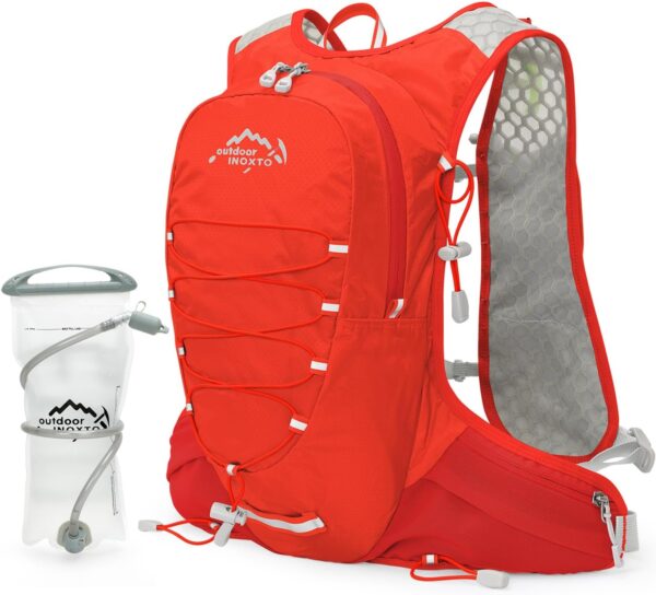714Js-RIQlL._AC_SL1500_.jpg Colete de hidratação para corrida para homens e mulheres Mochila de água para corrida 3L Pacote de hidratação para corrida de trilha Maratona Caminhada (Vermelho-2L Bexiga de água)