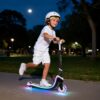 718Jux0dxGL._AC_SL1500_.jpg TONBUX Scooter infantil de 3 a 12 anos, patinete infantil com iluminação legal deck e rodas de PU, scooter ajustável em altura de 3 níveis com suporte, scooter leve crianças 3 anos