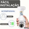 Câmera de Segurança Lâmpada WiFi IP Full HD 1080p com Rotação 360°, Visão Noturna, Detecção de Movimento, Áudio Bidirecional, Conexão 2.4G, Bocal E27, Bivolt