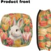 Capas de assento de andador para senhoras, acessórios para caminhantes de Páscoa, coelho, tulipa rollator, andador e encosto, capas de assento laranja para idosos com capas de assento