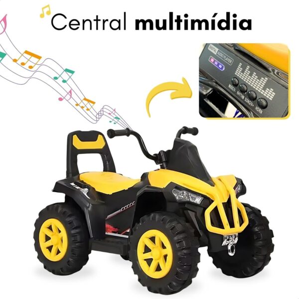 Quadriciclo Carrinho Elétrico Infantil Mini Carro Brinquedo Passeio Veículo com Controle Remoto Bateria 6v Recarregável