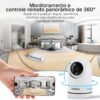 Câmera de Segurança Wi-Fi Interna, Câmera Inteligente com Rotação 360°, 2MP Full HD, Visão Noturna Colorida, Detecção de Movimento Humano, Áudio Bidirecional, Seguimento Automático