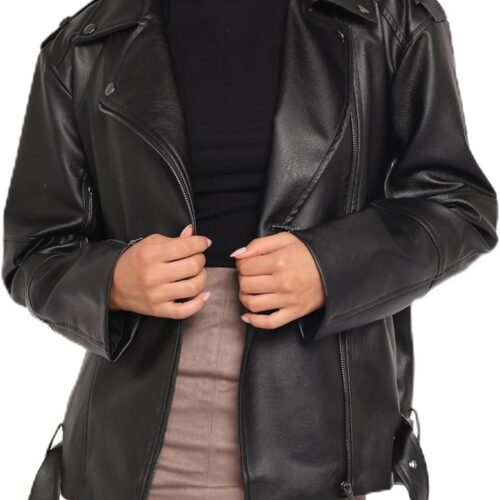 71BmbleZjvL._AC_SL1500_.jpg Jaqueta Parsons Oversized Faux Leather Moto Jacket Petal & Pupfeminino