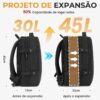 Mochila de Viagem Expansivel Grande Masculina Feminina,Mochila Avião para Notebook 17,Executiva,Antifurto,Reforçada,USB,Impermeável,Escolar,Faculdade,Trabalho,Presente