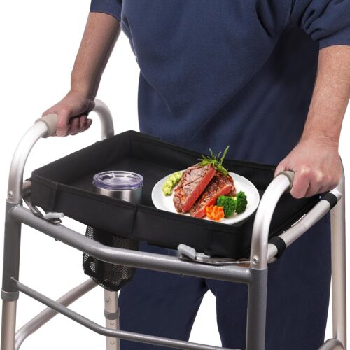 71FNLlhITuL._AC_SL1500_.jpg Bandeja de andador com suporte de copo para idosos, organizador universal de cesta de andador, acessórios para andadores dobráveis, bandeja de jantar leve para idosos, armazenamento de
