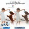 Câmera de Segurança Wi-Fi Interna, Câmera Inteligente com Rotação 360°, 2MP Full HD, Visão Noturna Colorida, Detecção de Movimento Humano, Áudio Bidirecional, Seguimento Automático