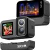 SJCAM Câmera de Ação SJ20 4K, Lente Dupla F2.0/F1.3, FOV 154°, Pouca Luz, Bateria 1850 mAh, Estabilização, Impermeável, Zoom 8X, Kits de Capacete, Suporte a Microfone Externo e Controle Remoto