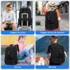 Mochila viagem de expansão de 50 litros, com 6 sacos de armazenamento, Anti-roubo, com porta USB e porta de fone de ouvido, mochila notebook, Adequado para homens e mulheres (preto)
