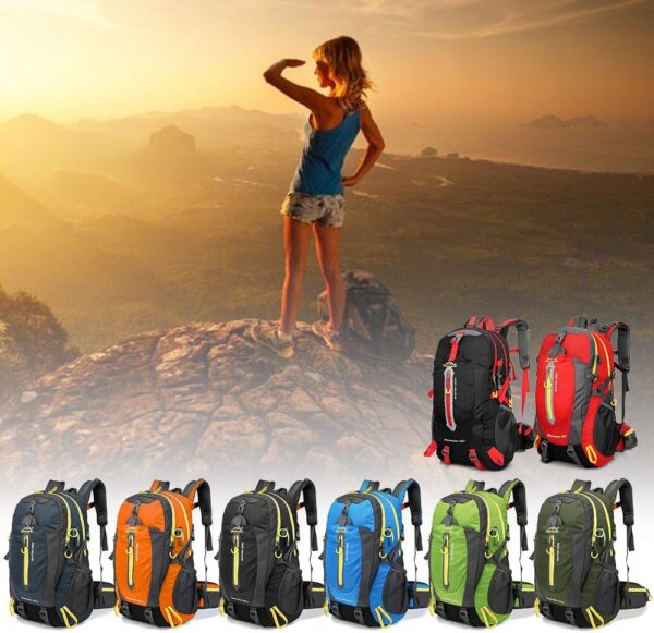 Domary Mochila de viagem 40L resistente à água para caminhada no acampamento laptop mochila de caminhada trekking e bolsas para escalar costas para homens e mulheres