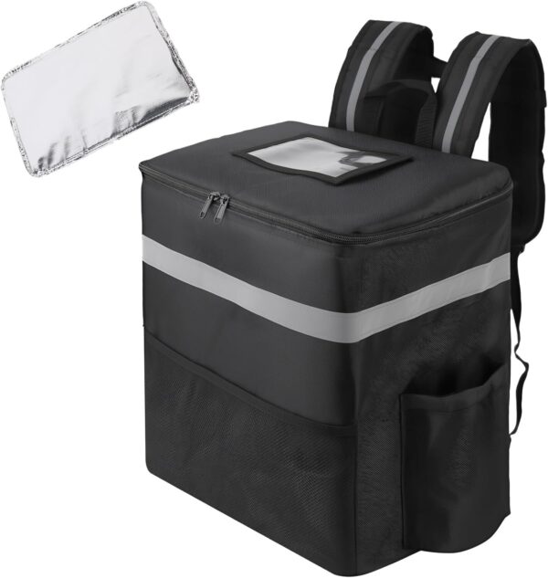 71HHAhO3nFL._AC_SL1500_.jpg Mochila isolada para entrega de alimentos com 2 porta-copos, bolsas térmicas para comida quente/fria para bicicleta, mochila isolada reutilizável para compras de supermercado para Doordash (preto)