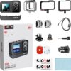SJCAM Câmera de Ação SJ20 4K, Lente Dupla F2.0/F1.3, FOV 154°, Pouca Luz, Bateria 1850 mAh, Estabilização, Impermeável, Zoom 8X, Kits de Capacete, Suporte a Microfone Externo e Controle Remoto