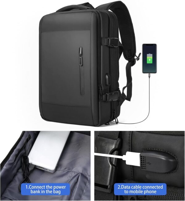 Mochila feminina de viagem grande, impermeável, aprovada como bagagem de mão, para trilha e esportes ao ar livre, B8 - Preto, X- Large