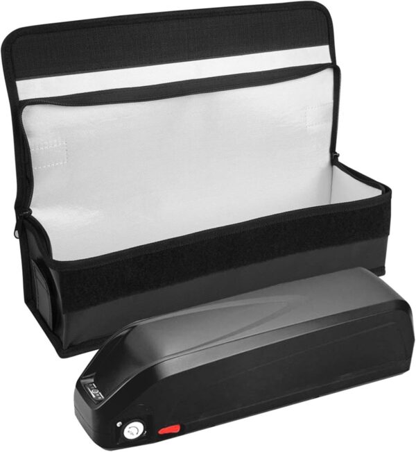 UGPLM Bolsa de transporte para bateria de bicicleta elétrica, bolsa portátil à prova de explosão, alça confortável, bolsa de armazenamento para bateria de