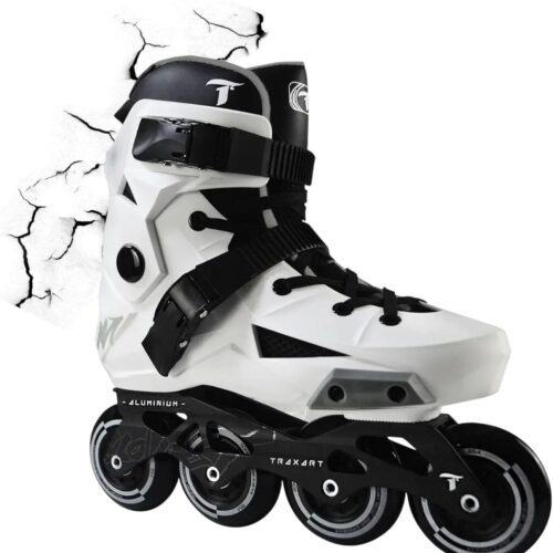 71KRunoq7FL._AC_SL1500_.jpg Patins Traxart Revolt Branco Inline Freestyle - 80mm ABEC-9