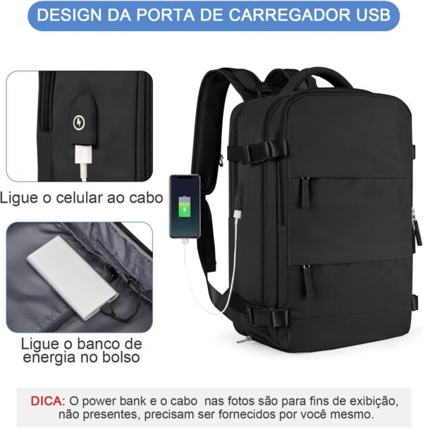 Mochila De Viagem Grande Impermeável, Com Porta Usb, Compartimento Para Sapatos, Bolsa Para Objetos úmidos, Mochila Para Notebook, Mochila Feminina