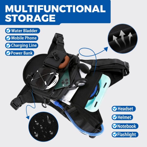 Criuage Mochila De Hidratação Usa Original Patenteada Para Corrida, Leve Com Bolsa Peito E Água 2,0 L, Caminhadas, Ciclismo, Corrida Maratona, Mulheres Homens (Preto V2, Padrão)