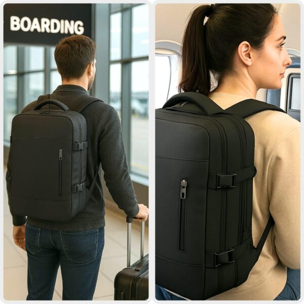 71MYobc6WtL._AC_SL1500_.jpg Mochila, Feminina, Masculina, Viagem, Expansível, Notebook, Mala Mão, Impermeável, Academia, Grande, Preta, Cinza, Rosa, Compacta, Academia, Executiva, Compacta