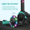 71OpK9-8eFL._AC_SL1500_.jpg TONBUX Scooter infantil para crianças de 3 a 12 anos, scooter infantil com 4 alturas ajustáveis, scooter de 3 rodas iluminada, design de absorção de choque, inclinada para dirigir, scooter de