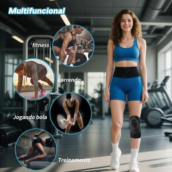Joelheira de Compressão Profissional com Suporte de Mola Dupla + Silicone Antiderrapante - Estabilização da Patela, Tecido Respirável e Ajuste 3D - Para Ciclismo, Academia, CrossFit (Tamanho L)