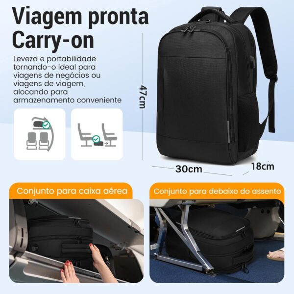 71PJ9DQxIWL._AC_SL1500_.jpg Mochila Grande para Notebook 17.3 Masculina Feminina,Mochila Backpack Executiva Antifurto, Reforçada, Saídas USB,Impermeável, Escolar, Faculdade, Trabalho,Viagem,Presente