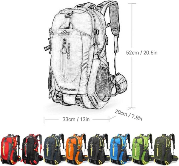 Domary Mochila de viagem 40L resistente à água para caminhada no acampamento laptop mochila de caminhada trekking e bolsas para escalar costas para homens e mulheres
