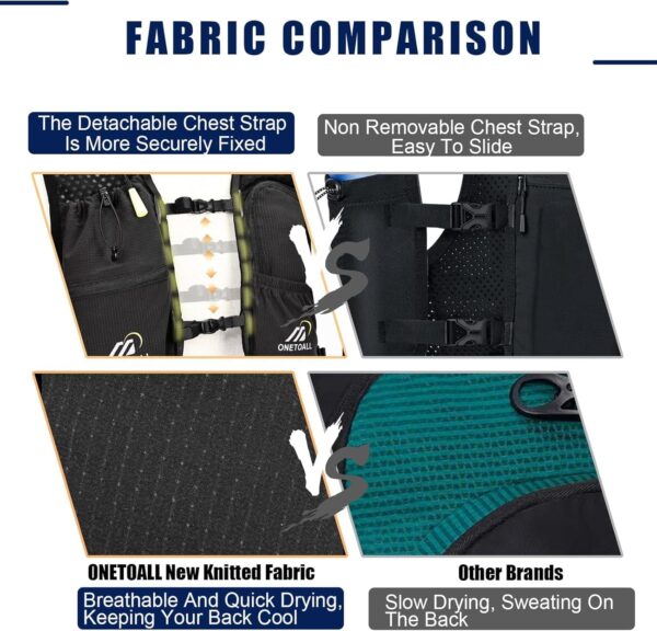 Colete de corrida para mulheres e homens, mochila leve de hidratação de 150 g com bexiga de água à prova de vazamento de 2L, pacote com 6 L para trilha, maratona, caminhada, ciclismo, corrida