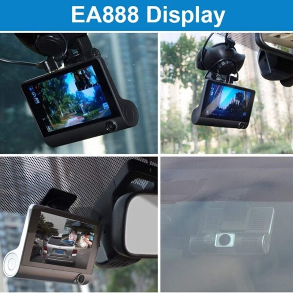 71QKHkYC9pL._AC_SL1200_.jpg Câmera Veicular Automotiva DVR 3 Câmeras, Gravação Full HD 1080p Frontal e Traseira, LCD 4 Polegadas, Visão Noturna, Sensor de Movimento, Modelo KP-S132