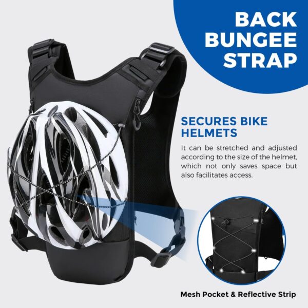 Criuage Mochila De Hidratação Usa Original Patenteada Para Corrida, Leve Com Bolsa Peito E Água 2,0 L, Caminhadas, Ciclismo, Corrida Maratona, Mulheres Homens (Preto V2, Padrão)