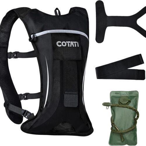 71SYN5VhnWL._AC_SL1500_.jpg COTATI Mochila De Hidratação Para Corrida Com Reservatório Água 2L, Mochilas Leves Homens E Mulheres, Caminhadas, Ciclismo (Preto, 2L)