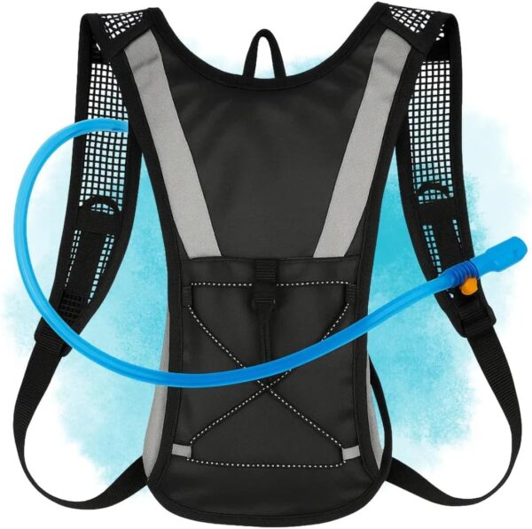 71VrTkFxDsL._AC_SL1200_.jpg Mochila de hidratação 2L, Preta e Cinza Leve e confortavel para trilhas e corridas.