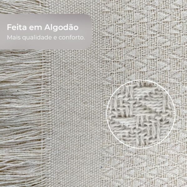 Decolab Manta para Sofá em Algodão com Franjas Artesanais | Cobertor Decorativo para Sofa, Poltrona e Cama | Estilo Boho Chic (Branca-Cru)