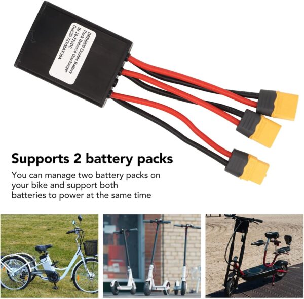 Conversor de descarga de bateria dupla para E Bike, 20A/30A/40A20V-72V DC dual Battery Pack Switch Balancer for Increase The Capacity by Connecting Two Batteries (30A)