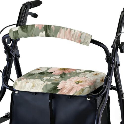 71XPOxSSpML._AC_SL1500_.jpg Conjunto de capa de assento e encosto de rollator – Acessórios removíveis e laváveis para idosos – Acessório de andador elegante para idosos – Padrões ajustáveis