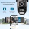 Câmera IP Sem Fio de Segurança Externa HD 3MP, Câmera de Visão Noturna Infravermelha WiFi, Dupla Lente Grande Angular, IP66 à Prova D'água e à Prova de Poeira, Luz de Advertência