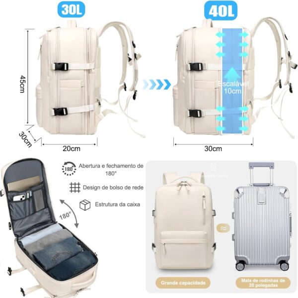 71Y6AjwyiiL._AC_SL1500_.jpg Romantic Crown Mochila de Viagem Expansivel Avião Grande Feminina,Mochila Executiva Masculina Impermeável Reforçada para Notebook,Casual Esportes Hiking Escola Presente