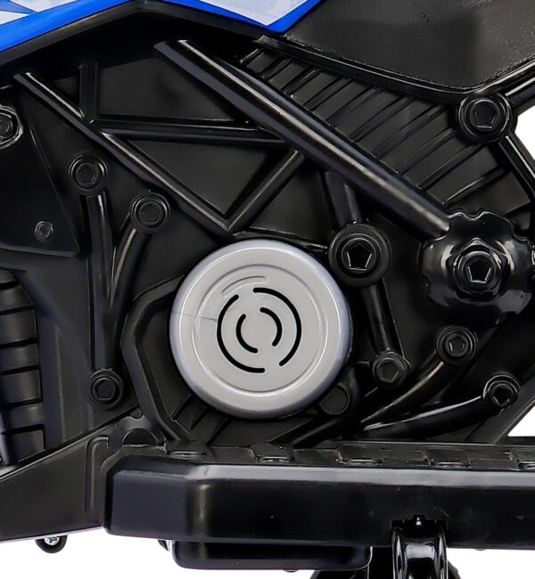 Bang Toys - Moto Elétrica Infantil Syren X2 12V - com Rodas de Treinamento, Luz de LED, Sons Realistas, Entrada USB/MP3 - Suporta até 25kg - Cor Azul