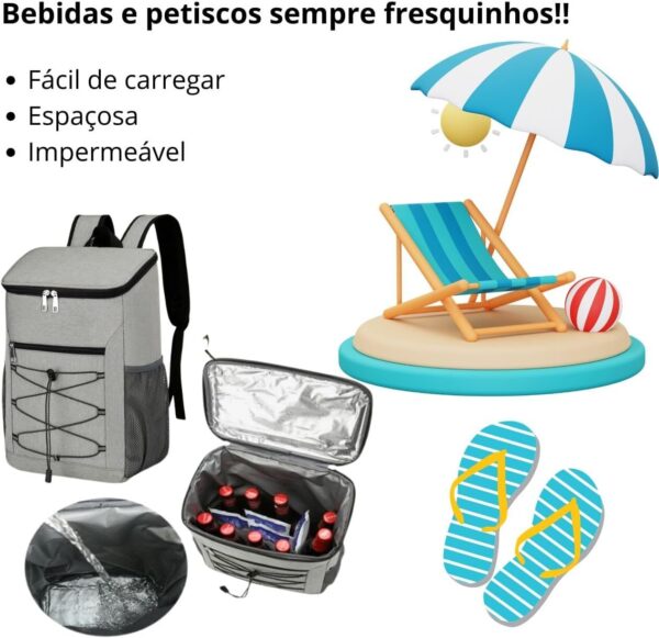 Mochila Térmica Cooler – Ideal para Bebidas, Cerveja e Alimentos, Prática e Compacta