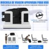Mochila viagem de expansão de 50 litros, com 6 sacos de armazenamento, Anti-roubo, com porta USB e porta de fone de ouvido, mochila notebook, Adequado para homens e mulheres (preto)