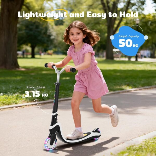 71cpTyskIGL._AC_SL1500_.jpg TONBUX Scooter infantil de 3 a 12 anos, patinete infantil com iluminação legal deck e rodas de PU, scooter ajustável em altura de 3 níveis com suporte, scooter leve crianças 3 anos