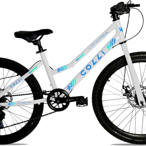 Colli Bike Bicicleta Londres Quadro Rebaixado Aço Carbono Aro 24, Aros Aero Parede Dupla Tamanho do quadro 14" 36 Raias 7 Velocidades Freios a Disco Suporte de guidão Down Hill