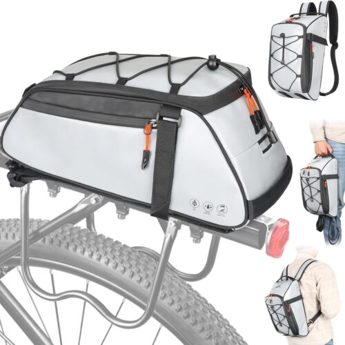71eH9nC4HCL._AC_SL1500_.jpg HuiJuKeJi Bolsa para porta-malas de bicicleta, refletiva de 360°, mochila de bicicleta de 12 L, bolsa traseira para bagageiro de armazenamento, bolsa de selim 3 em 1, multifunções à prova d'água,