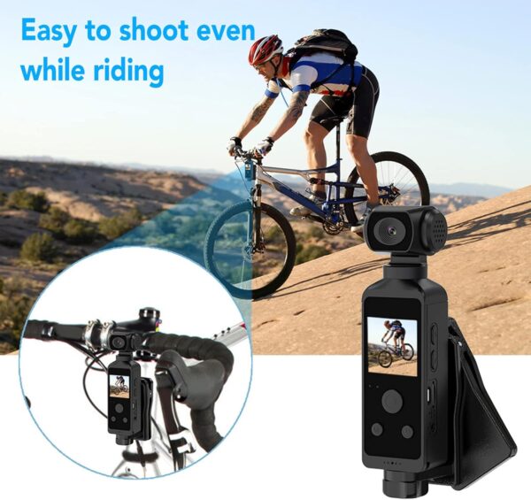71ePo5oMiOL._AC_SL1500_.jpg Luqeeg Câmera, filmadora habilitada para Ultra HD 4K, câmera rotativa antitrepidação de 270° com clipe de microfone para atividades ao ar livre, equitação, mergulho,