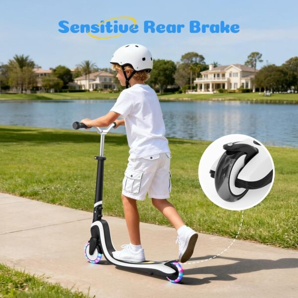 71eQ6kfrT1L._AC_SL1500_.jpg TONBUX Scooter infantil de 3 a 12 anos, patinete infantil com iluminação legal deck e rodas de PU, scooter ajustável em altura de 3 níveis com suporte, scooter leve crianças 3 anos
