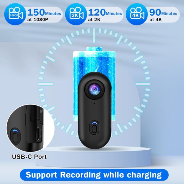 71eU5oNYUVL._AC_SL1500_.jpg Câmera de ação de polegar i3 4K, tamanho pequeno, montagem em qualquer lugar, câmera de corpo pequeno com clipe de mola, câmera de vlogging portátil, gravação POV mãos-livres, câmera de capacete para