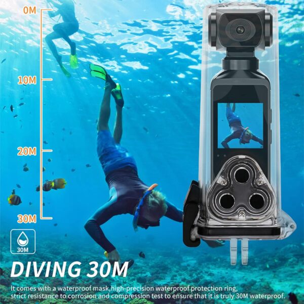 71eea06gbAL._AC_SL1500_.jpg Luqeeg Câmera, filmadora habilitada para Ultra HD 4K, câmera rotativa antitrepidação de 270° com clipe de microfone para atividades ao ar livre, equitação, mergulho,