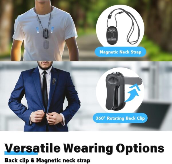 Câmera corporal 128G 4K, câmera tamanho polegar, câmera vestível com clipe giratório de 360° e clipe magnético, 120 minutos para gravação, levar para palestras, viagens, caminhadas com