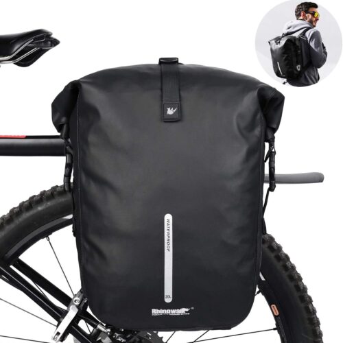 71hRc5CMQL._AC_SL1500_.jpg Rhinowalk Bolsa para bicicleta 20L Bolsa traseira de bicicleta bolsa de armazenamento para laptop mochila de ombro com capa de chuva
