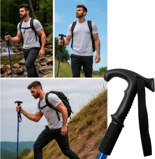 Bastão Ajustável Para Trekking, Caminhada, Trilhas Com Ponta De Aço Haste De Alumínio