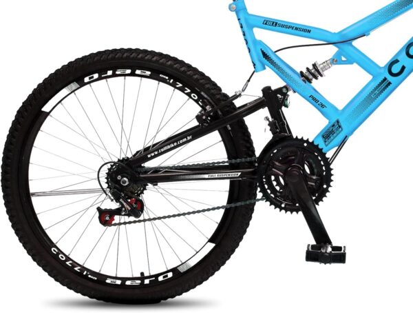 71i3r2yw4uL._AC_SL1500_.jpg Colli Bike, Bicicleta GPS 148 Dupla Suspensão e Freios V-Brake, Aro 26 Aero, 36 Raias, 21 Marchas